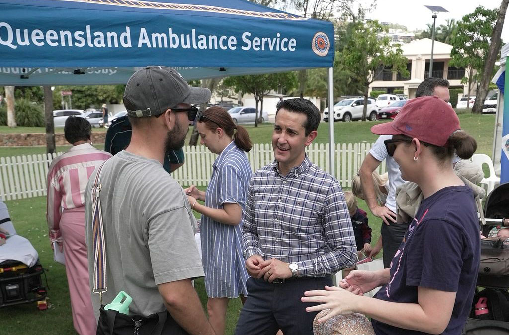 Premier with young family at the Gday Little Queenslander event in Townsville.