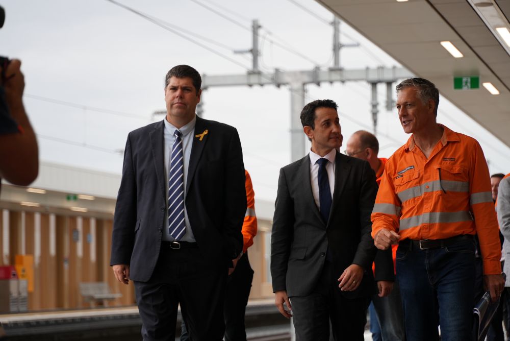 Premier, Minister for Transport and Main Roads and Mark Boothman MP attend the official opening of the Hope Island train station, one of three new train stations to be introduced on the Gold Coast.