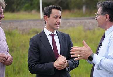 Premier and John Barounis at Maryborough intersection