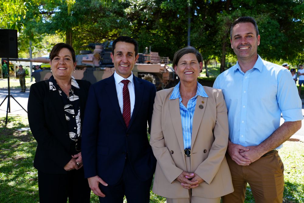 Photo of Natalie Marr MP, the Premier, Janelle Poole MP and Adam Baillie MP announcing Veteran’s Strategy.